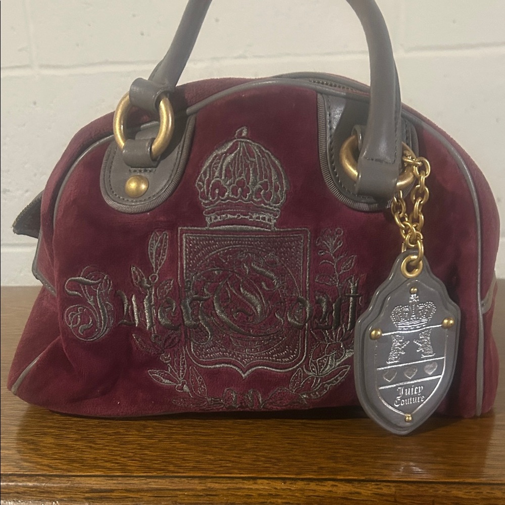 Juicy Couture Burgundy and Gray Handbag